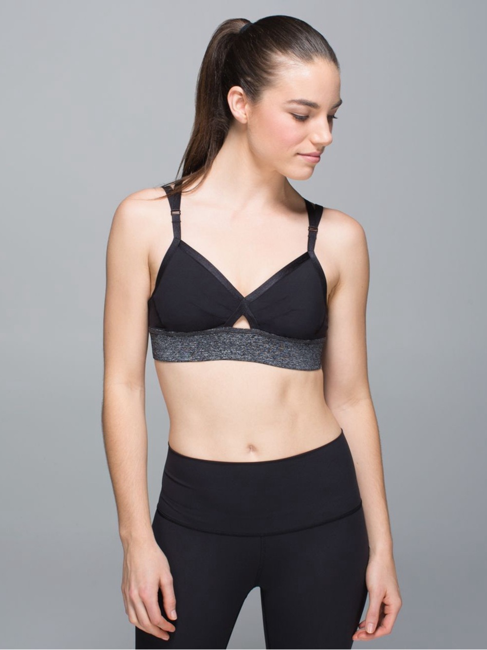 Lululemon If You're Lucky Bra Black / Heathered Black 8